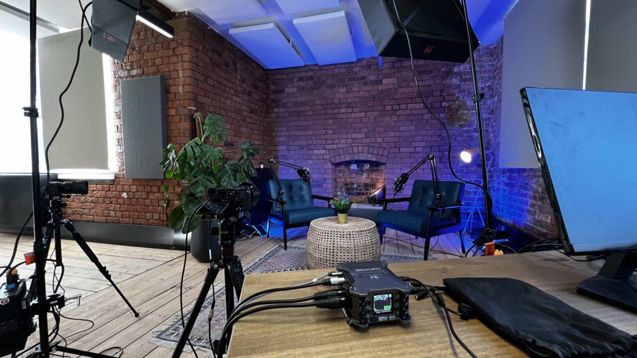 video podcast studio Manchester scaled