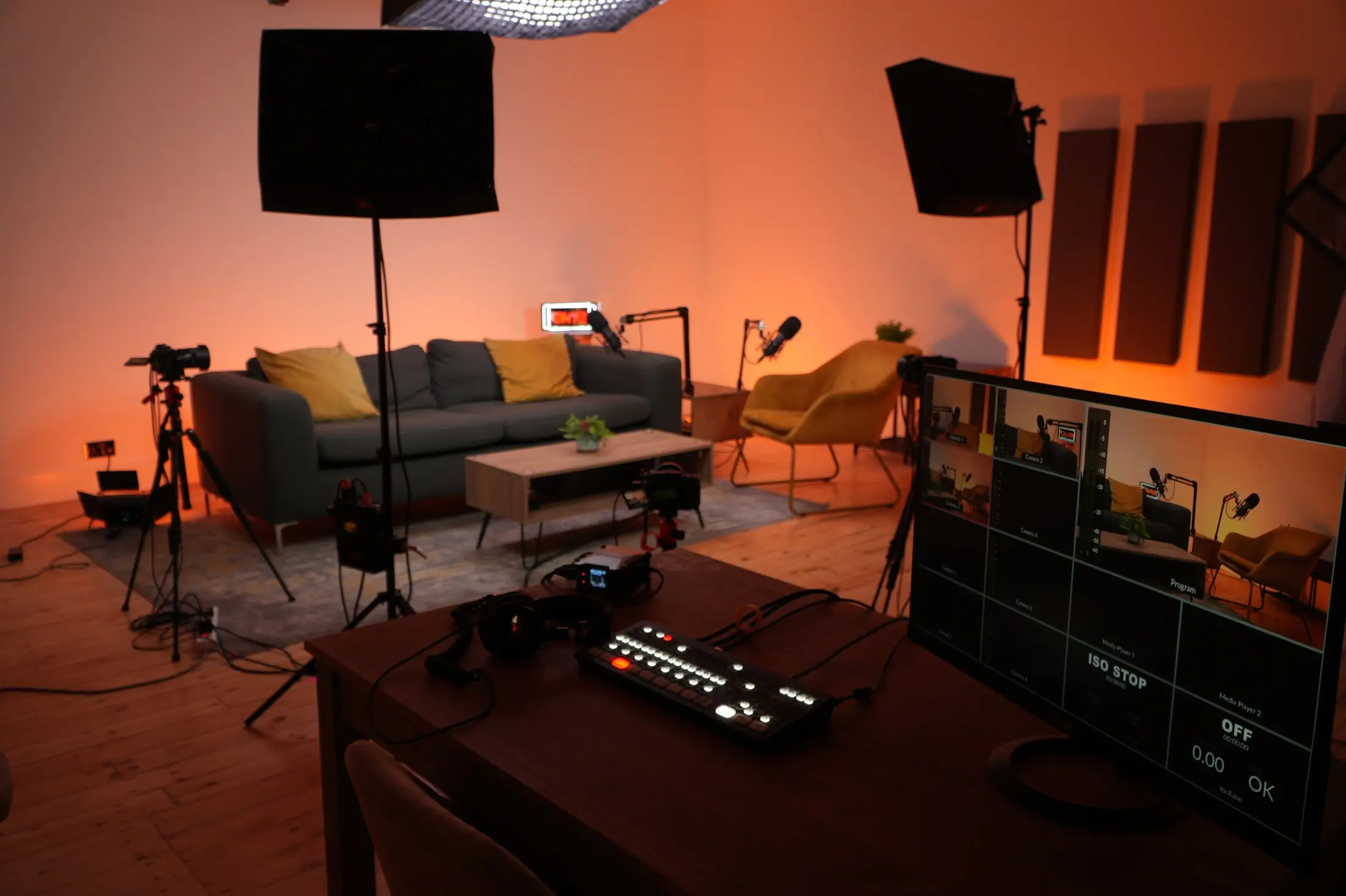 In-room production desk at Outset Studio B London Bridge